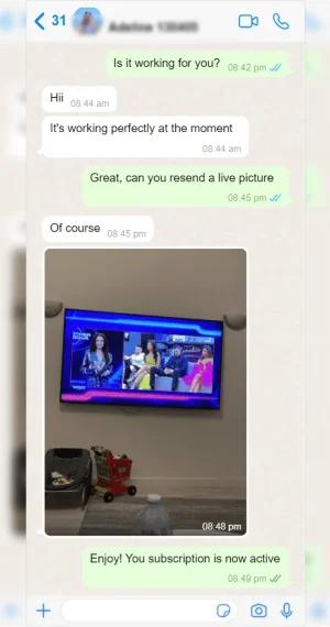 British IPTV UK — WhatsApp customer review 6