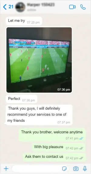 British IPTV UK — WhatsApp customer review 12